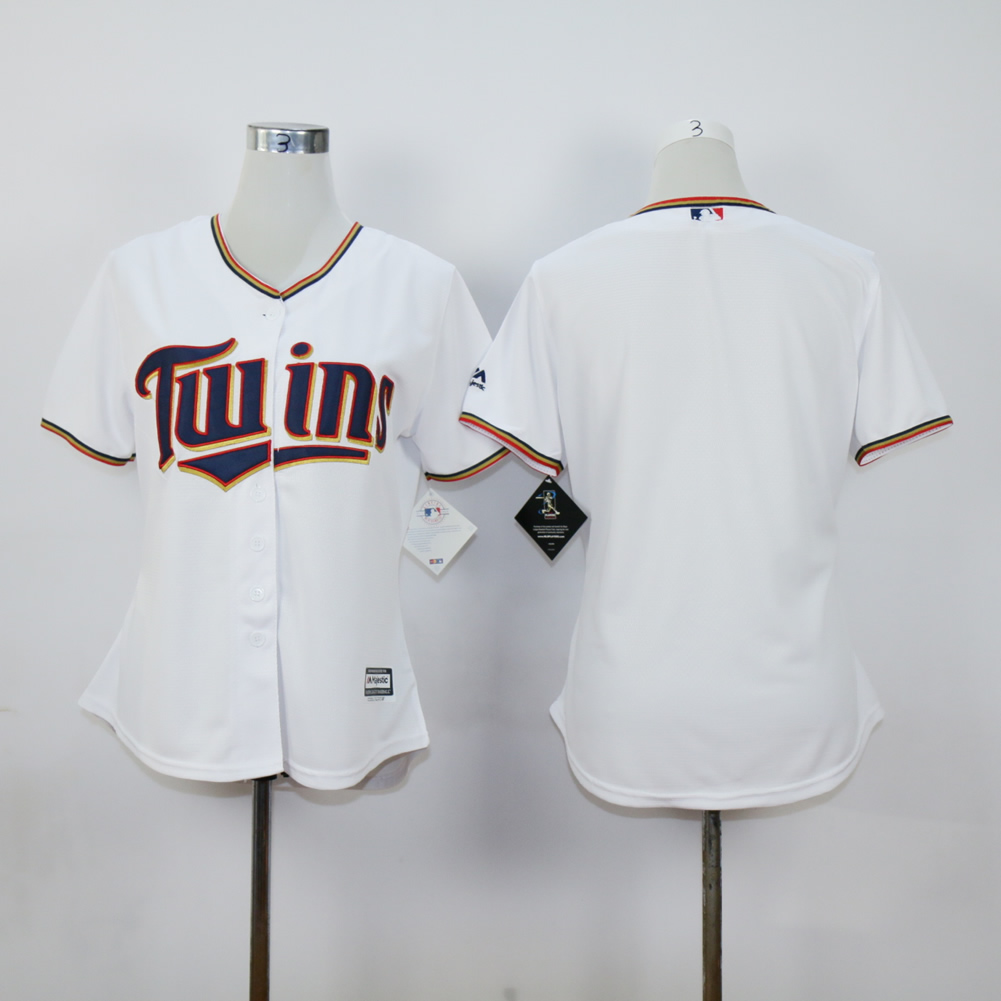 Women Minnesota Twins Blank White MLB Jerseys->women mlb jersey->Women Jersey
